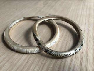 Vintage / Antique Tribal Papua Guinea Carved Shell Bangles