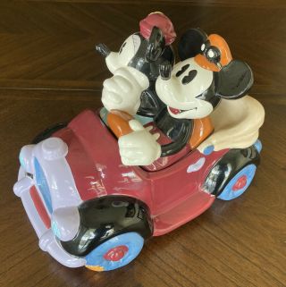 Disney Mickey Minnie Mouse Cookie Jar Roadster Car Treasure Craft Pfaltzgraff