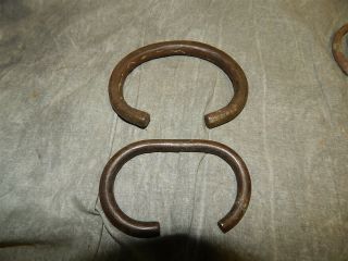 2 Antique West African Bronze/copper Manilla Bracelets 2