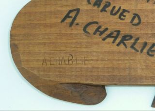 1987 Signed First Nations Wood Carving Salmon Art Arvid Charlie ? Simon Canadian 3
