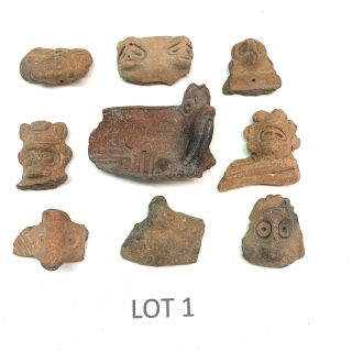 Pre - Columbian Taino Pottery Bowl Shards