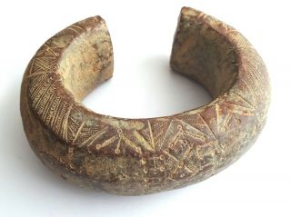 Huge Antique African Manilla Currency Bracelet Bronze Trade Money Tribal No.  3