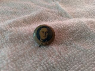 1940 Franklin D Roosevelt Fdr Tiny 1/2 " Blue Pinback Button Pin