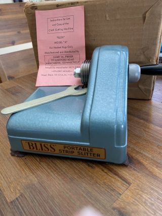 Vintage Harry M.  Fraser Bliss Model " A " Portable Strip Slitter Cutter With Wrench