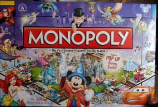 2010 Disney Theme Park Edition Iii Monopoly Game With Pop - Up Disney Castle