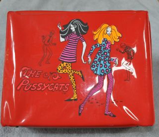 Vintage The Pussycats Vinyl Lunchbox With Thermos Near