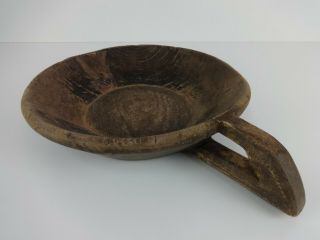 Antique African Wood Tribal Bowl Artisanal Rustic Handmade Handled Primitive