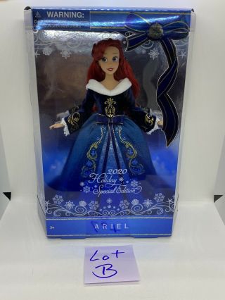 Disney Store Ariel Doll 11 " The Little Mermaid 2020 Holiday Special Edition (b)
