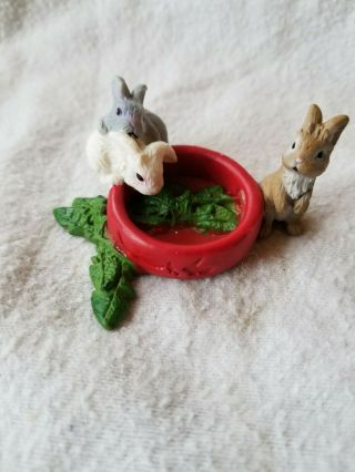 Schleich Baby Bunnies Eating Rabbit Bunny 2012 Retired Animal Figure 13725