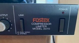 Vintage Fostex 3070,  100v Ac,  2 Channel Compressor Limiter - Rack Mount