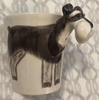 Schnauzer Coffee Mug Cup Dog Hand Painted Euc