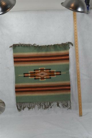 Antique Navajo Weaving Rug Mat 20 X 20 Turquoise Estate Buy 1890 - 1900