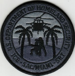 Sac Miami Srt Homeland Florida Fl Subdued Police Patch Helicopter