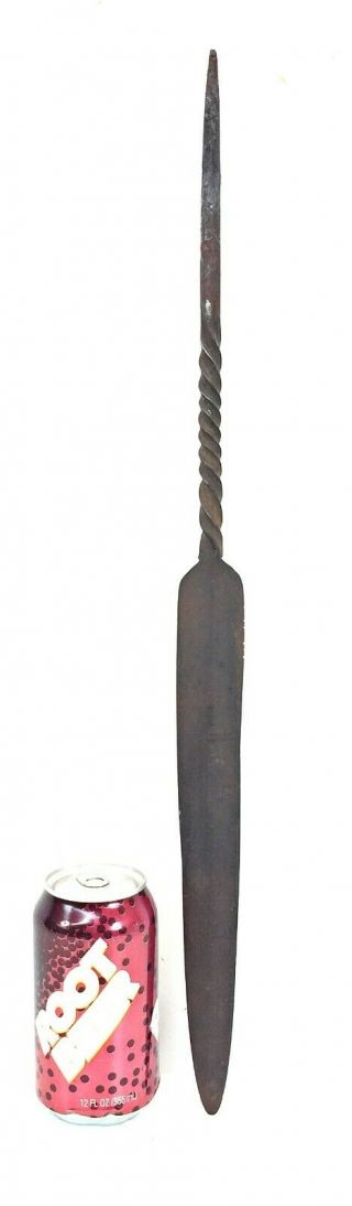 Antique/vintage African 12 " Hand Wrought Iron Spear Head Handmade Throwing