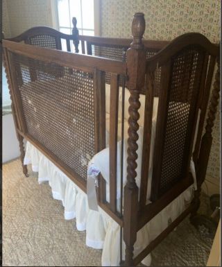 Antique Wood Baby Crib