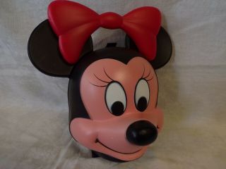 Vintage Walt Disney Minnie Mouse Head Aladdin Plastic Lunch Box