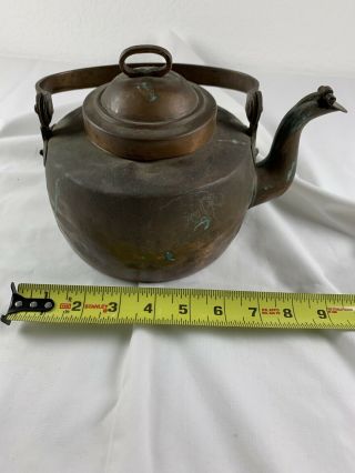 Vintage Or Antique Copper Kettle With And Unique Patina. 2