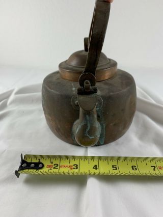 Vintage Or Antique Copper Kettle With And Unique Patina. 3