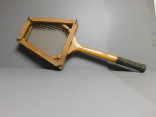 Vintage Hipoint Diagonal Strings Wooden Tennis Racquet " Ta Davis Co " With Press