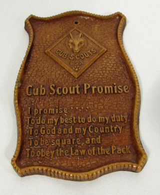 Vintage Cub Scouts Bsa Boy Scouts Of America Promise Wall Plaque