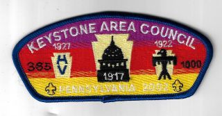 Keystone Area Council Csp Sa - 15 1917 - 1927 - 1922 Dbl Bdr.  (csi $10 - 15) Mechanicsbu
