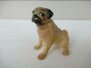 Hagen Renaker Small 2 Inch Ceramic Fawn Pug Dog Figurine