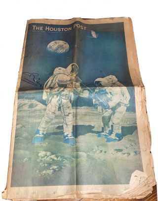 1969 Houston Post Apollo 11 Moon Landing Newspaper Vintage Texas Special Edition