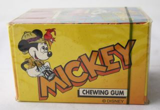 6X ULTRA RARE VINTAGE 80 ' S DISNEY MICKEY CHEWING GUM PACKS,  BOX DANDY NOS 3