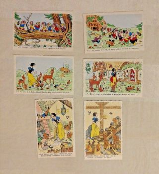 Vintage Postcard Set Of 6 Walt Disney Snow White 1930s French Superluxe