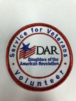 Dar Daughters Of The American Revolution Service For Veterans Volunteer Patch