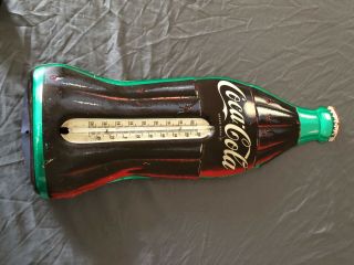 Vintage 29 " Coca Cola Extra Large - Tin Litho Sign Bottle Thermometer