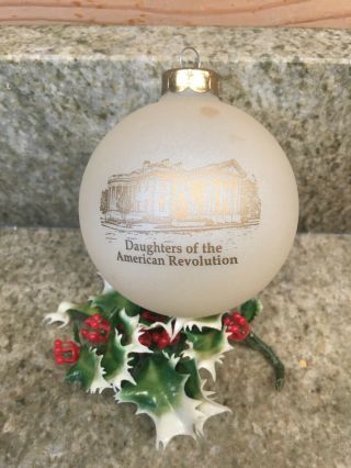 Dar Daughters Of The American Revolution Christmas Ornament Glass Ball