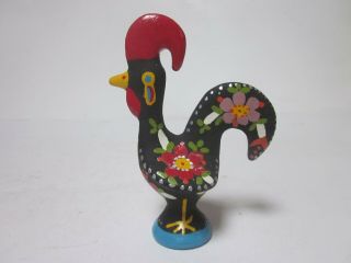 Vintage Russian Ceramic Hand Painted Chicken Rooster Small Figurine