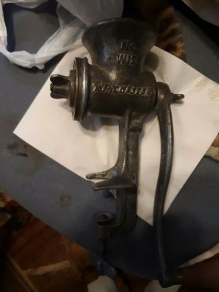Vintage Winchester Repeating Arms Co.  W12 Cast Iron Meat Grinder