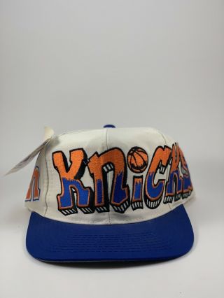 Vintage 90s York Knicks Graffiti Snapback Hat Cap Nba Complete Tag