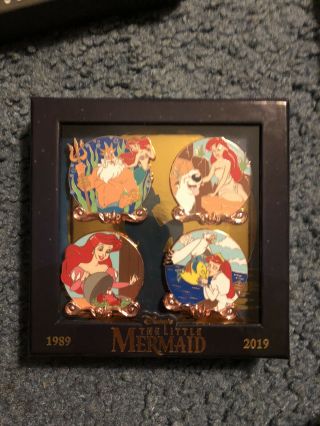 Nib Disney Little Mermaid 30th Anniversary Ariel Set Of 4 Pins Le 2000 Rose Gold
