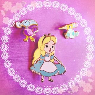 Disney Alice In Wonderland Chibi Fantasy Pins (3 - Pin Set)