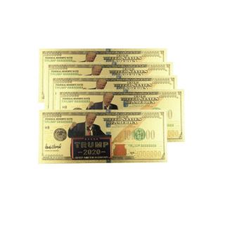 Gold Foil Donald Trump $1,  000,  000 Dollar Bill Maga 2020 Novelty Bill