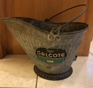 Nesco Vintage Coal Galvanized Metal Bucket 6171 Scuttle Usa Fireplace Ashes