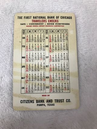 Vintage First National Bank Of Chicago 1959 Calendar —