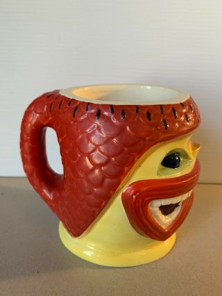 Vintage Steve Crane Ku Mug Tiki - Red Yellow - 3