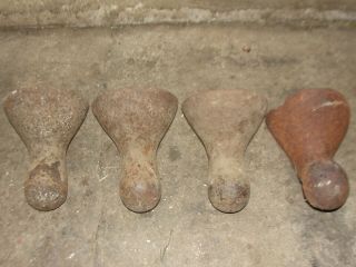 Set Of 4 Antique Cast Iron Claw Tub Feet Legs England