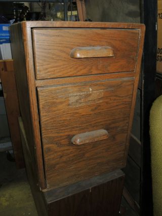 Oak File Cabinet Add - On For Vintage Hamilton Industries Four Post Drafting Table