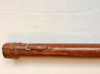 Vintage Leather Fishing Rod Tube 40 - 1/2” X 1 - 3/4”