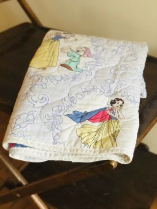 Vintage Disney Comforter Snow White & 7 Dwarfs Blanket Dundee Rare