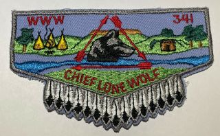 Oa Lodge 341 Chief Lone Wolf Twill Vigil Flap Texas Rare Mh1