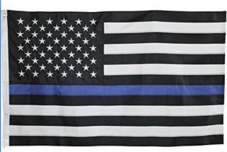 Thin Blue Line American Flag 3 X 5 Ft Embroidered Stars Police Law Enforcement 2