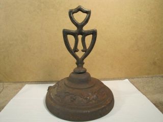 Antique Pot Belly Stove Topper / Finial Cast Iron Nickel Plated Fancy