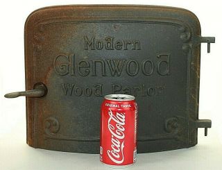 Vintage Modern Glenwood Cast Iron Stove Door Black Steampunk Display 2