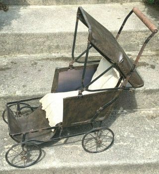 Vintage Antique Baby Doll Stroller Carriage Buggy 1900 
